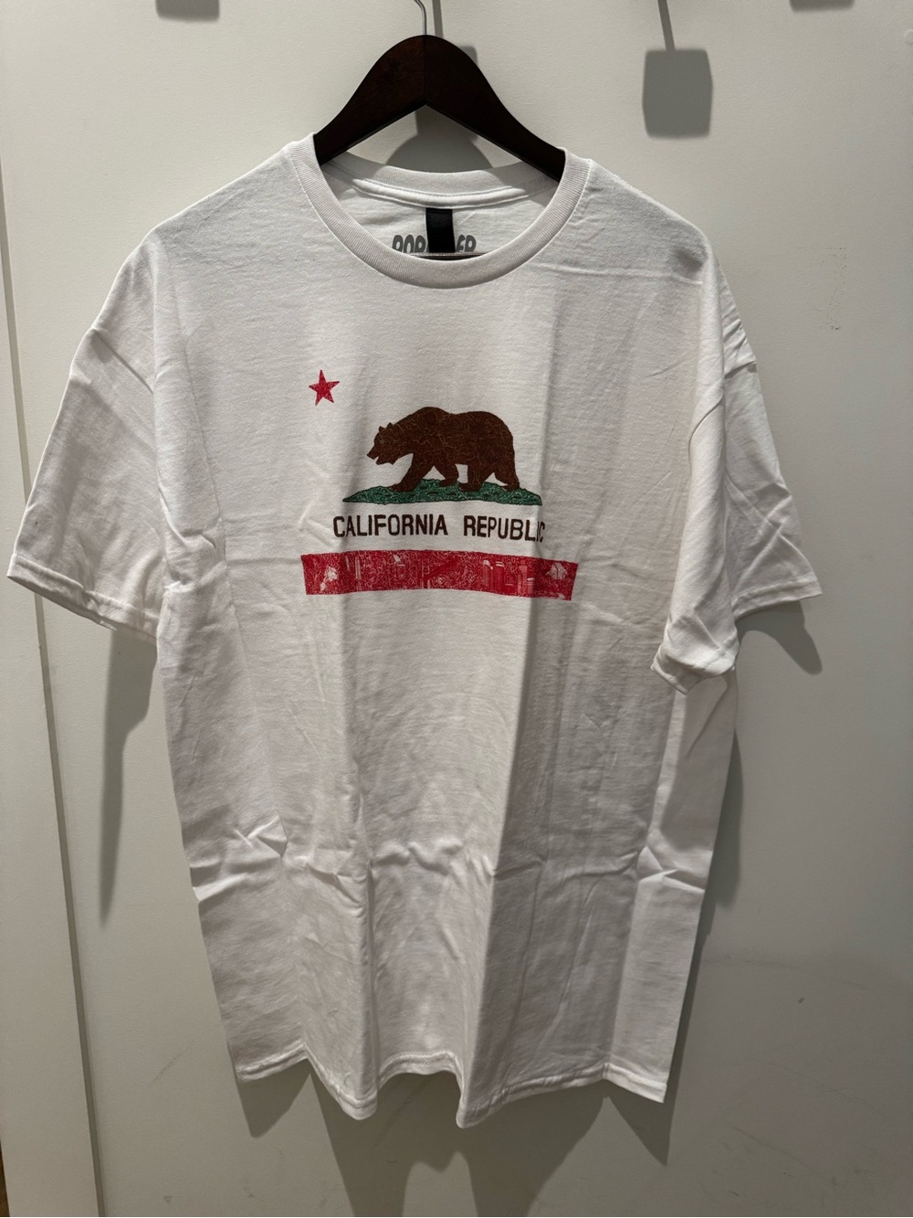 Popkiller | California Republic Bear Graphic T-Shirt | White | XL | NWOT